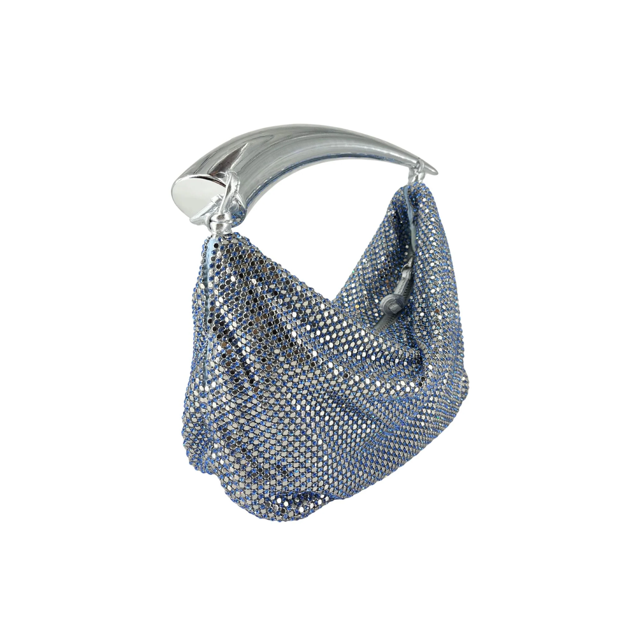 Blake Mini Strass Metal Mesh Bag - Grey Lt Sapphire - Image 2