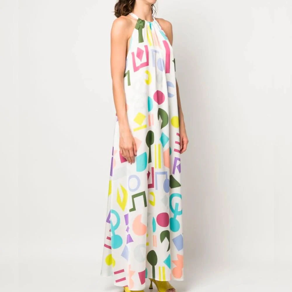 Daxos Halterneck Maxi Dress - Multicolour