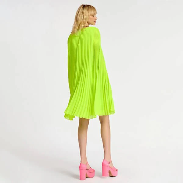 Dartha Pleated Cape Dress - High Alert - Image 3