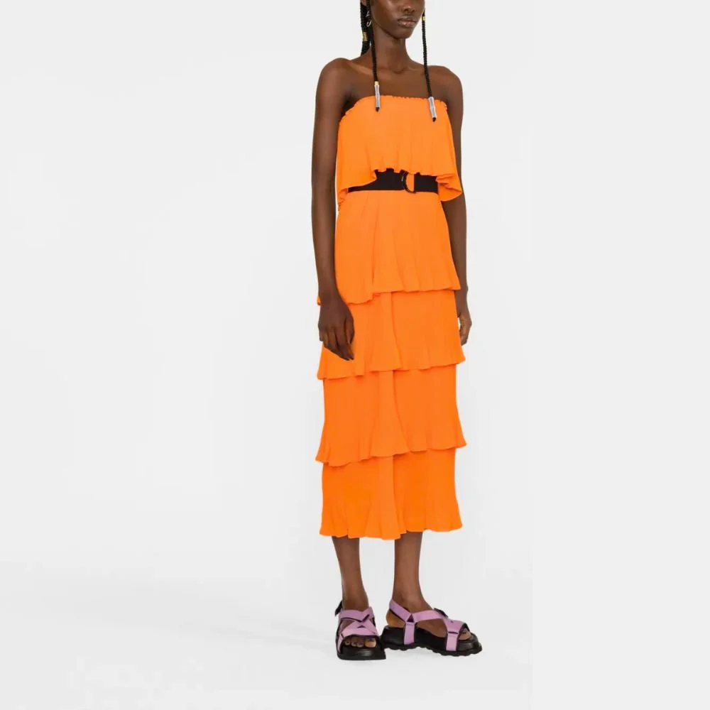 Dewave Pleated Ruffle Dress - Hazard - Image 2