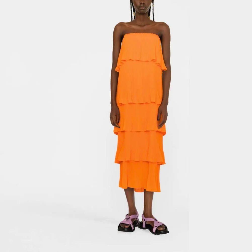 Dewave Pleated Ruffle Dress - Hazard - Image 3