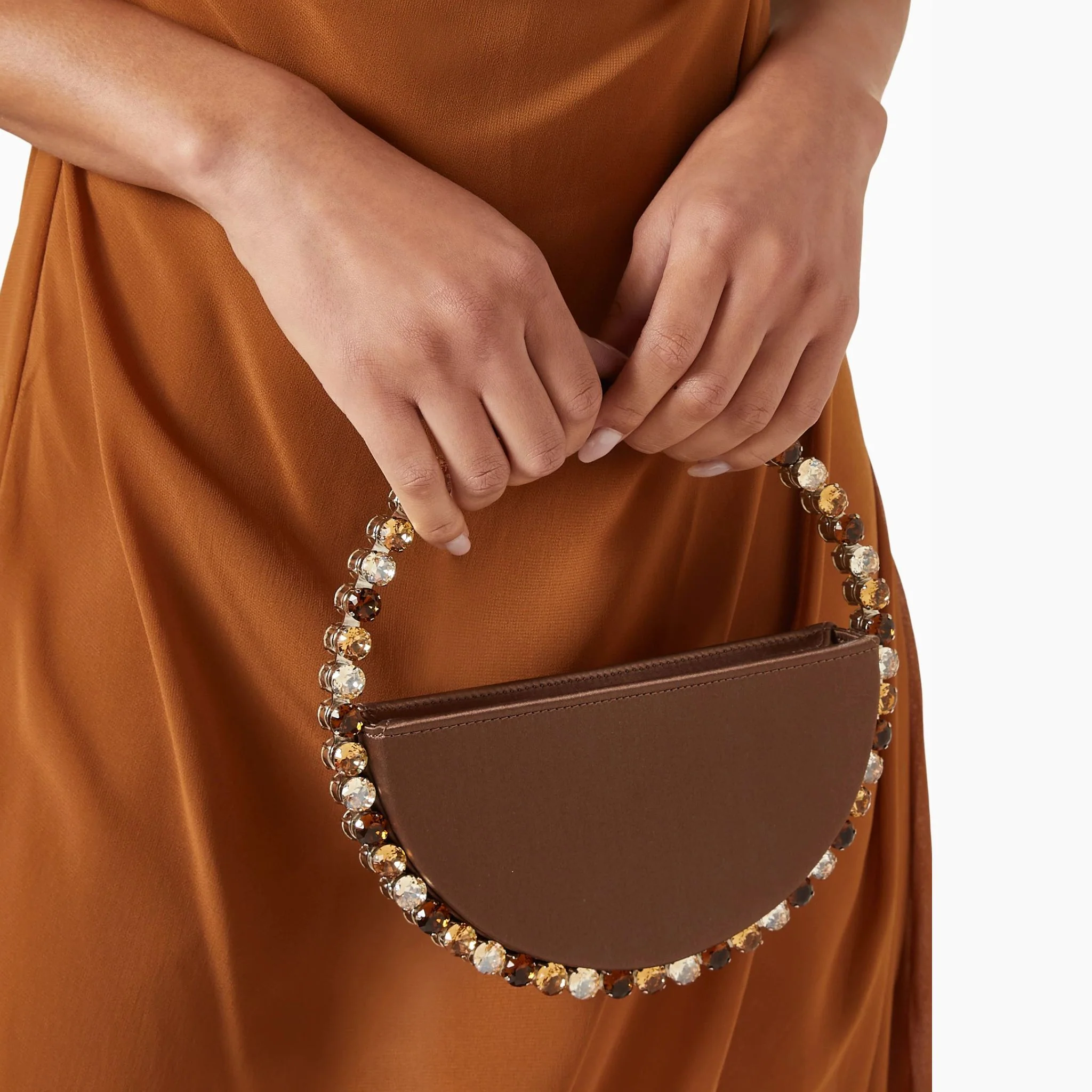 Eternity Satin Clutch - Brown - Image 2
