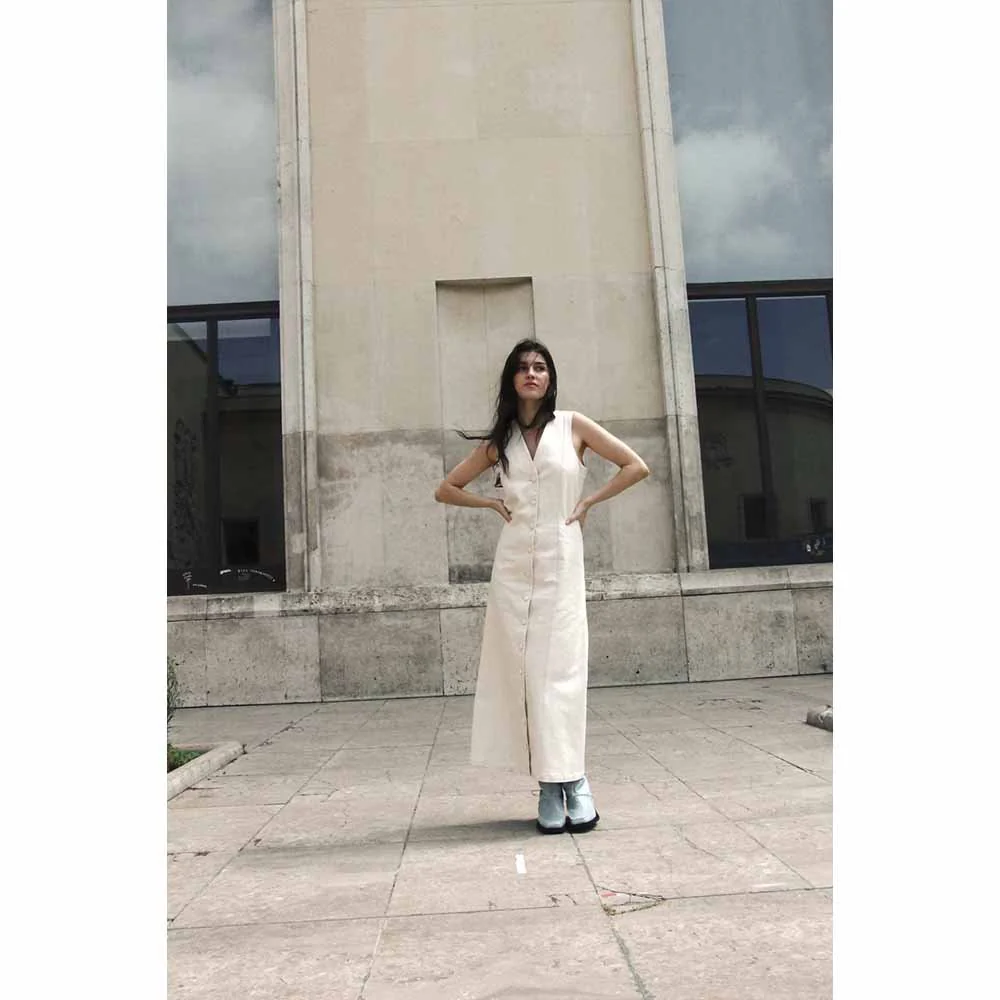 Calvinia Midi Dress - Ecru - Image 2