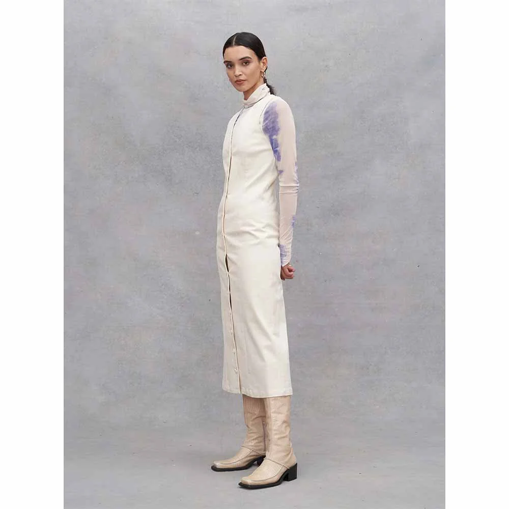 Calvinia Midi Dress - Ecru - Image 5
