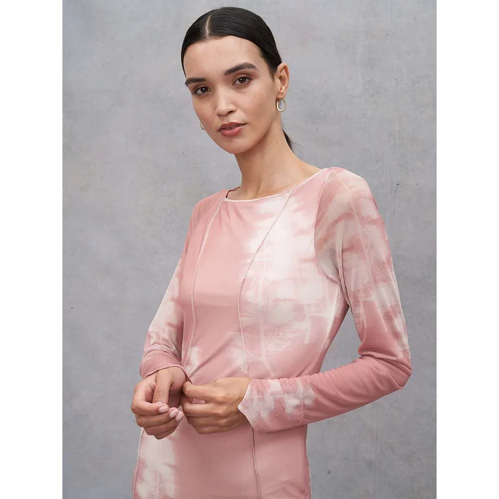 Eva Woven Dress - Abstract Misty Rose / Tofu - Image 7