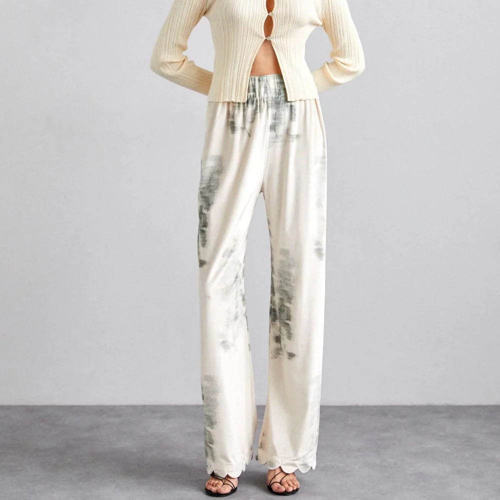 Kea Woven Pants - Tofu & Green Forest - Image 2