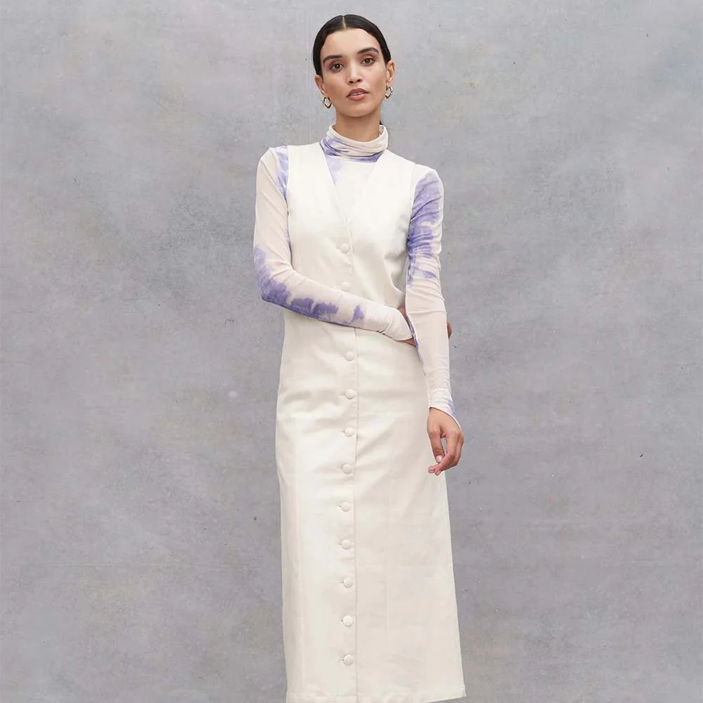 Lennon Knitted Stretch Top - Abstract Tofu & Dazzling Blue - Image 6
