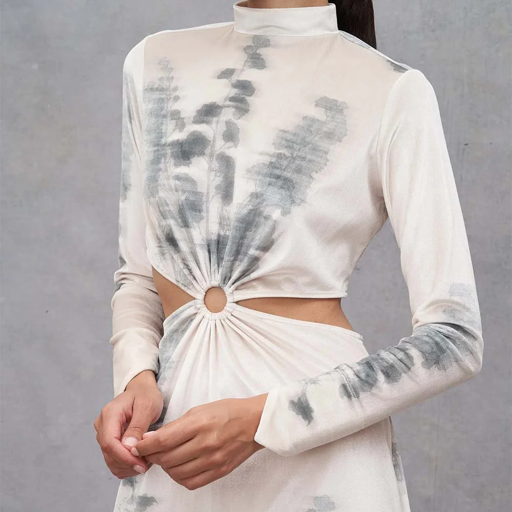 Marguerite Dress - Abstract Tofu & Green Forest - Image 4