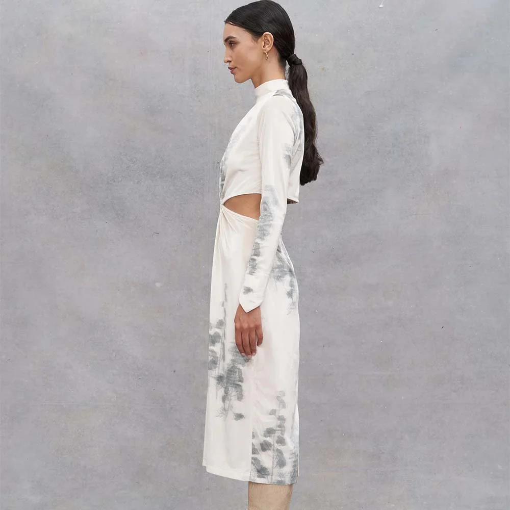 Marguerite Dress - Abstract Tofu & Green Forest - Image 5