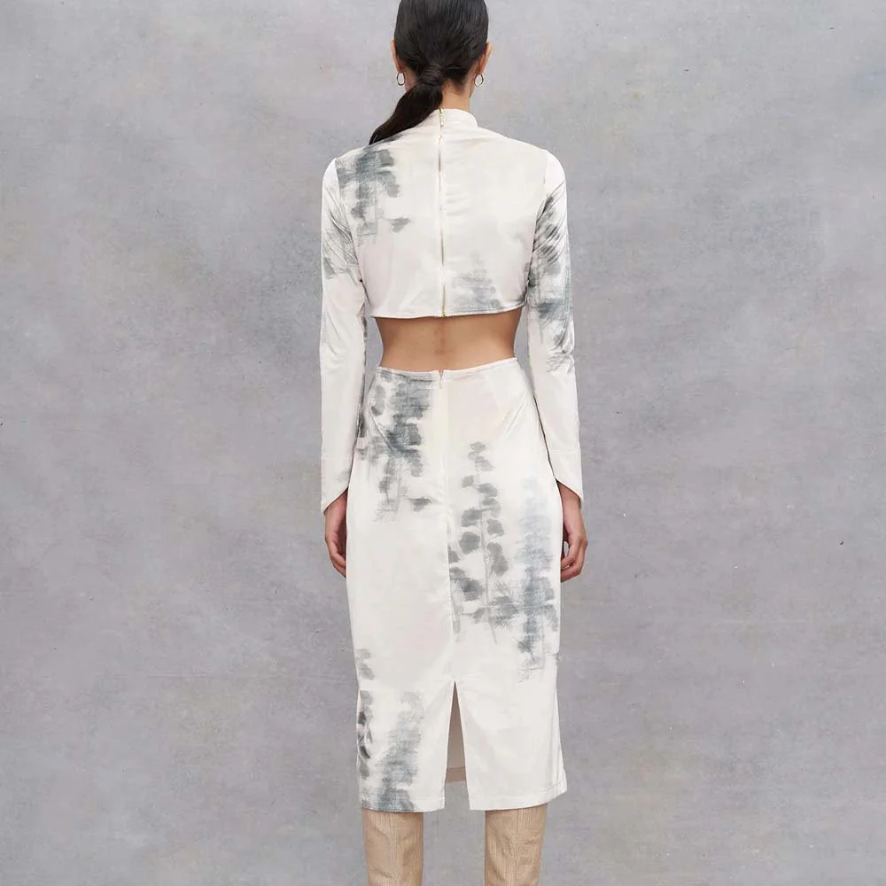 Marguerite Dress - Abstract Tofu & Green Forest - Image 6