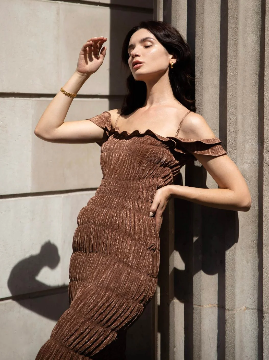 Indra Brown Dress - Image 6