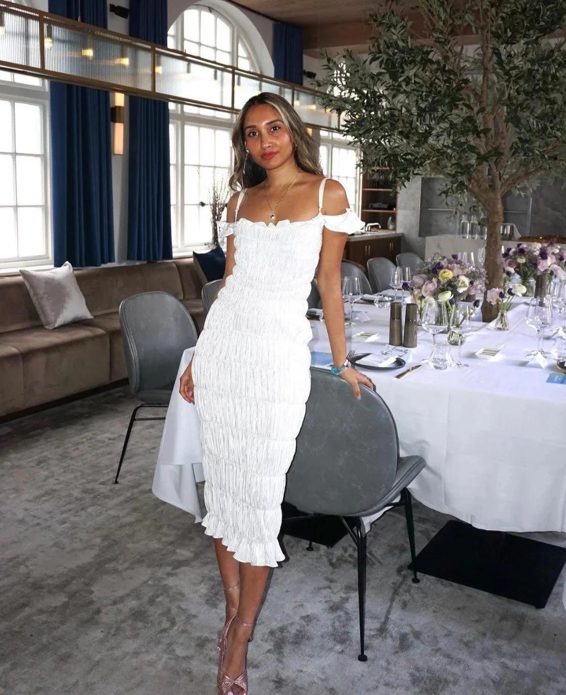 Indra Ivory Dress - Image 6