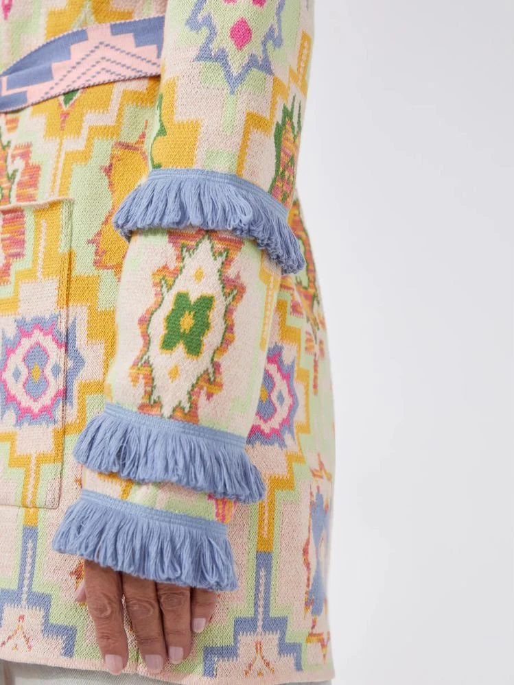 Magic Mosaic Cotton Jacquard Duster - Blue - Image 4