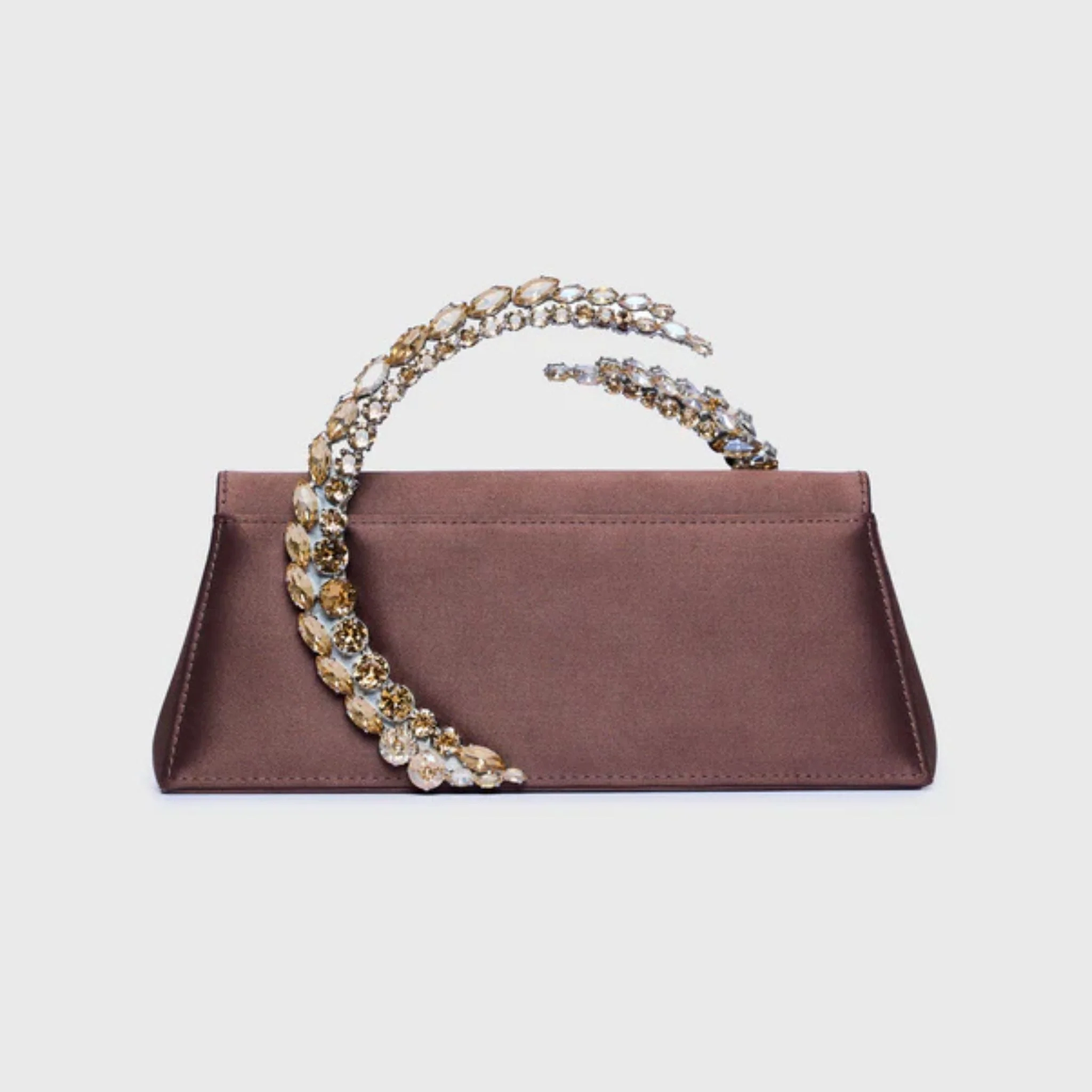 Karma Satin Clutch- Chocolate Brown - Image 7