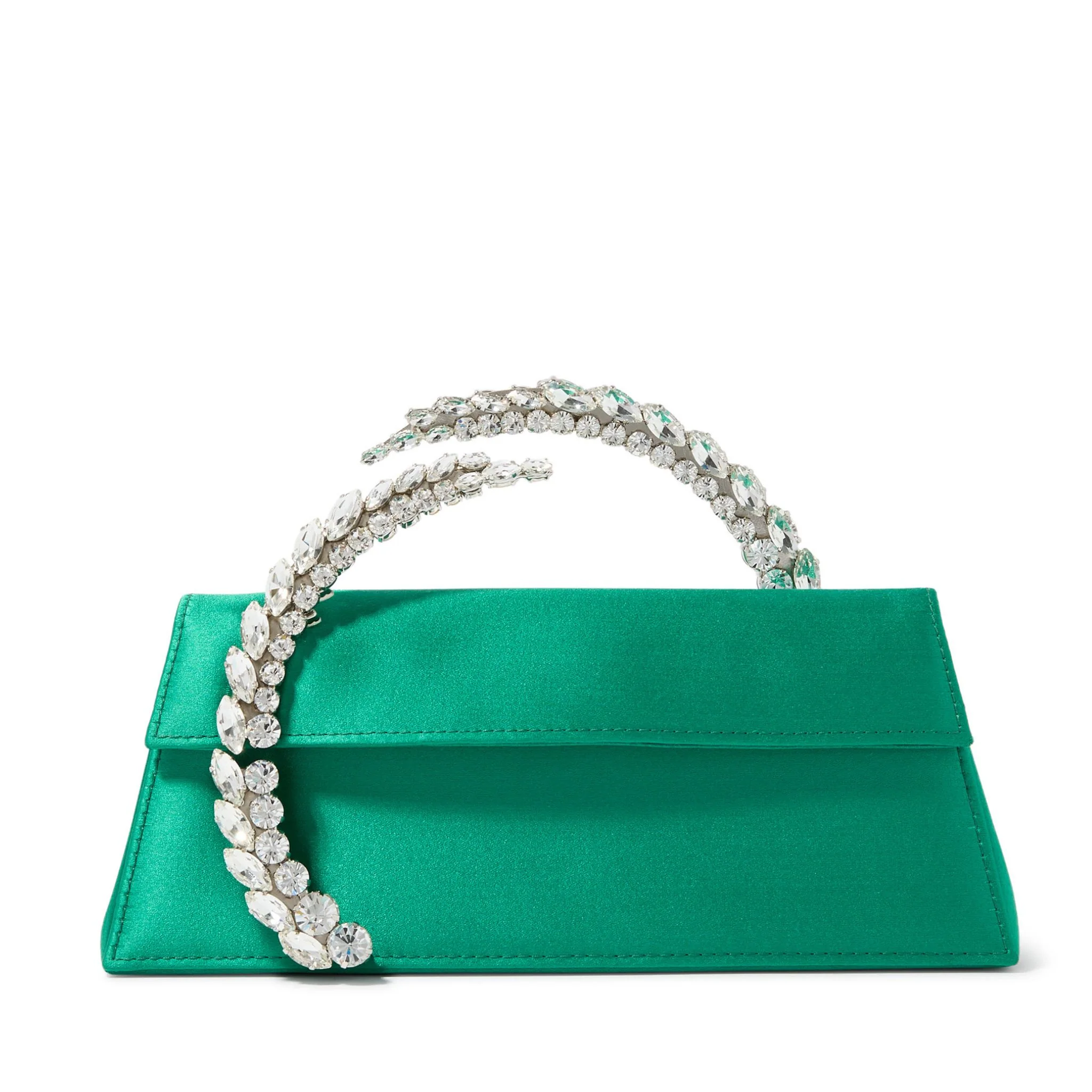 Karma Satin Clutch - Emerald