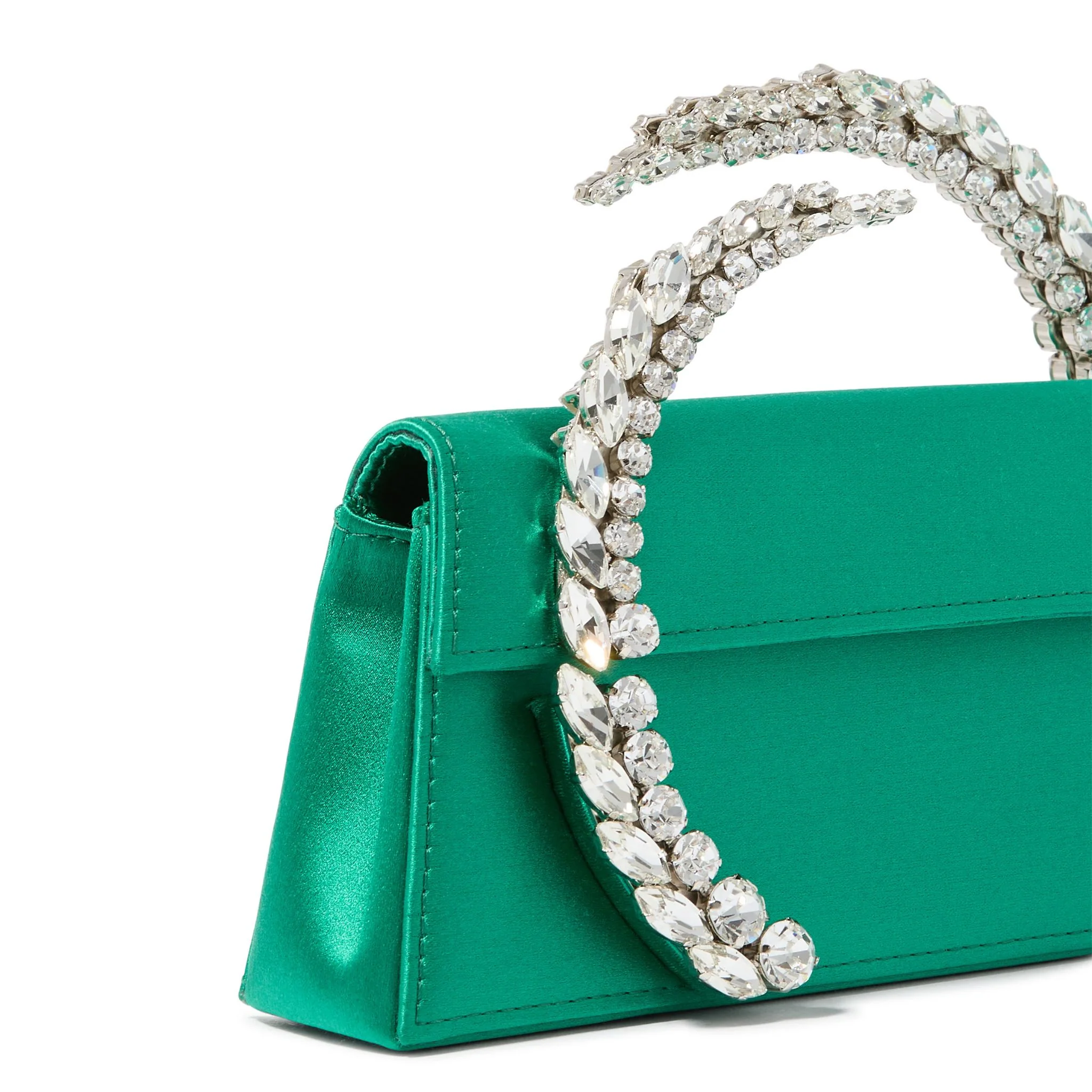 Karma Satin Clutch - Emerald - Image 3