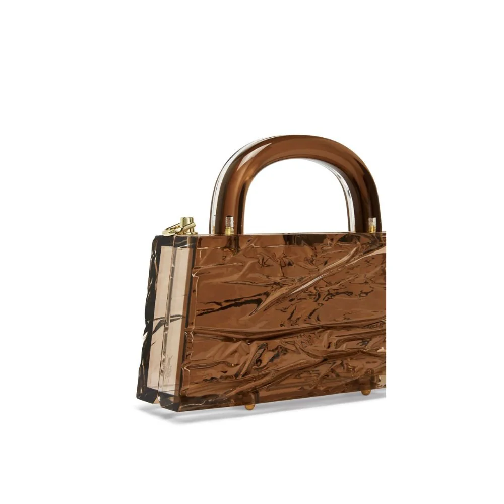 Eva Crushed Ice Clutch - Brown - Image 2