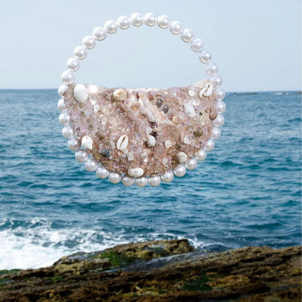 Eternity Pearl Seashell Embroidery Clutch - Image 2