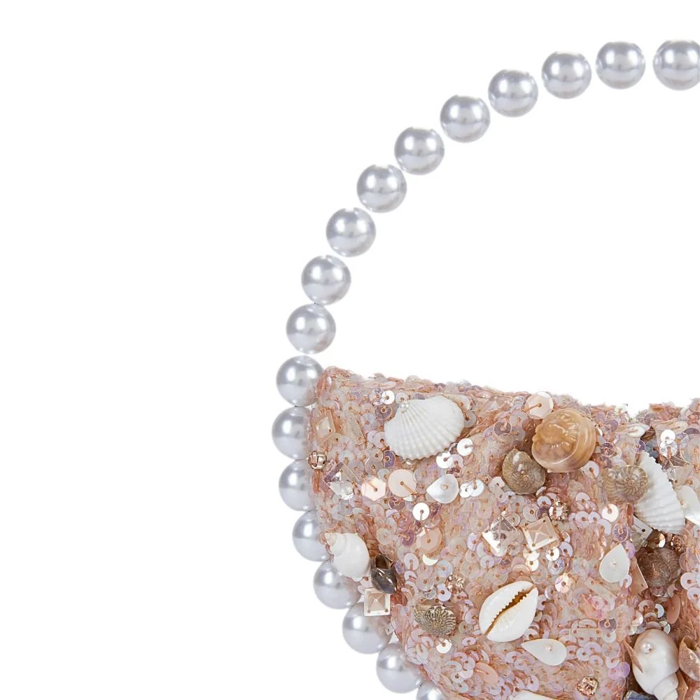 Eternity Pearl Seashell Embroidery Clutch - Image 5