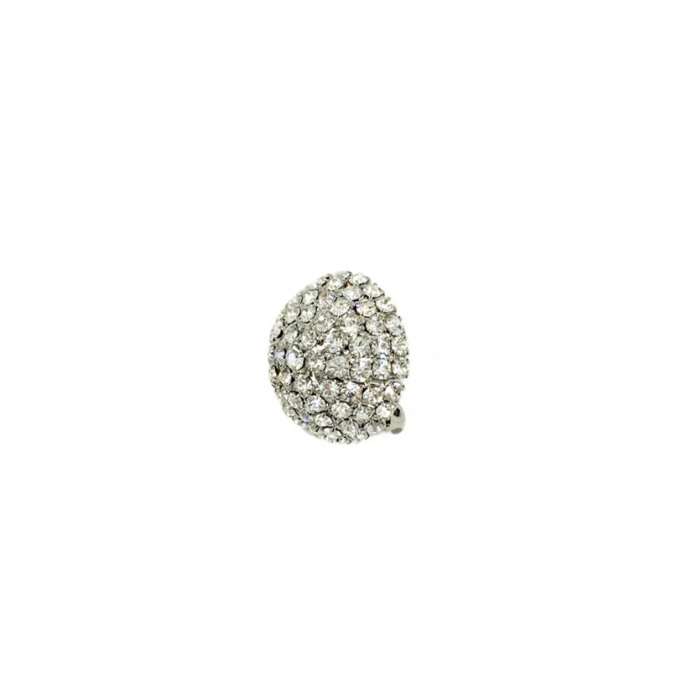 Ball Mono Crystal Brass Earring - Image 3