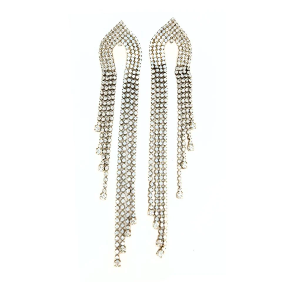 Meti Clear Gold Brass Earrings