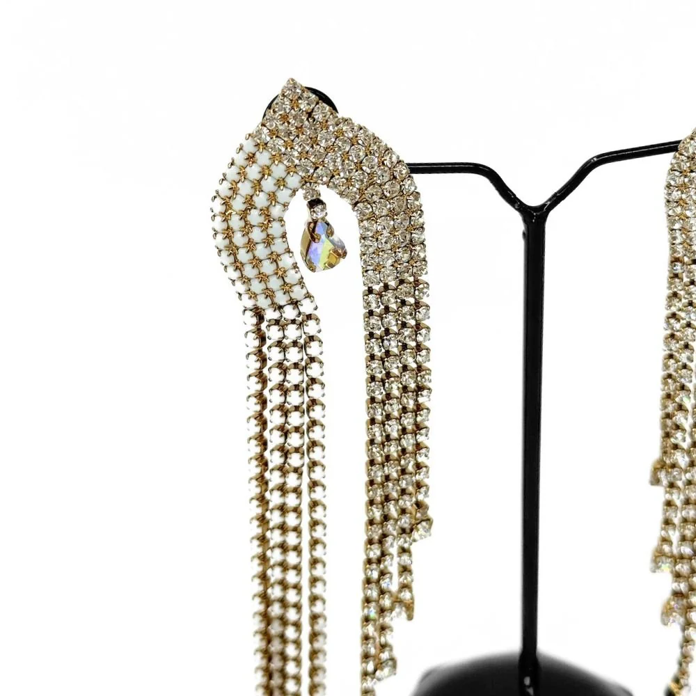 Meti Clear Gold Brass Earrings - Image 2