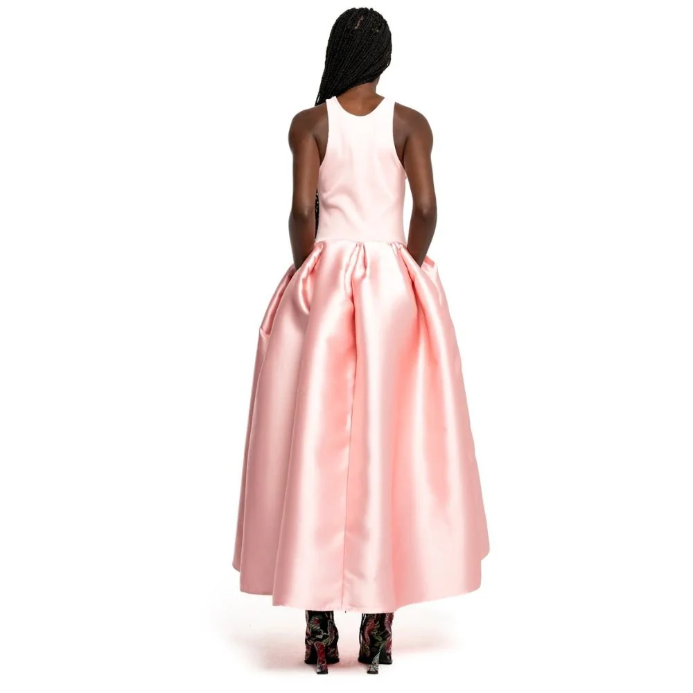 Full Skirt Tank Top Dress - Light Pink - Image 4