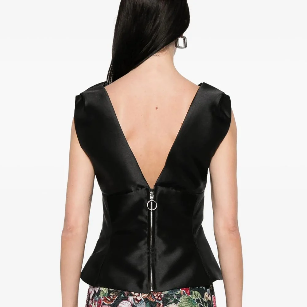Mikado Draped Off Shoulder Top - Black - Image 4