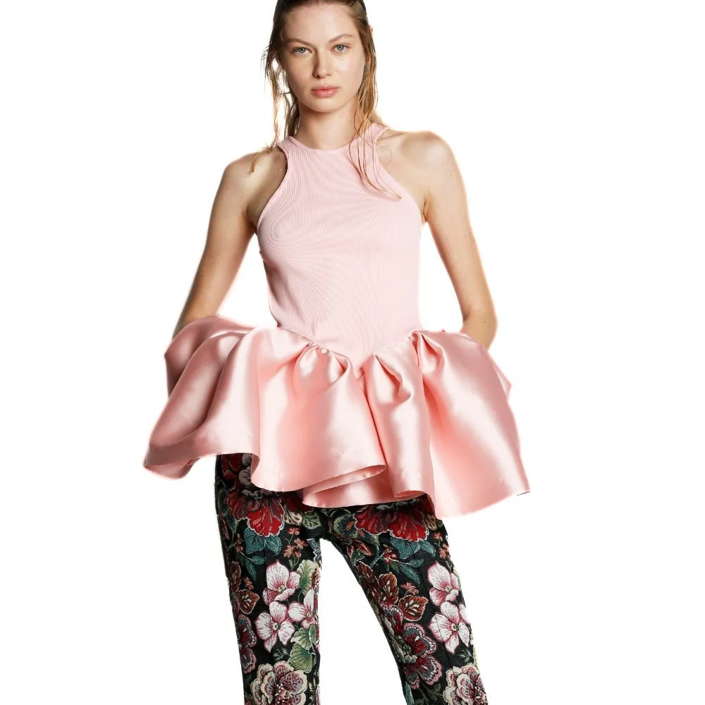 Peplum Tank Top Mikado - Pink