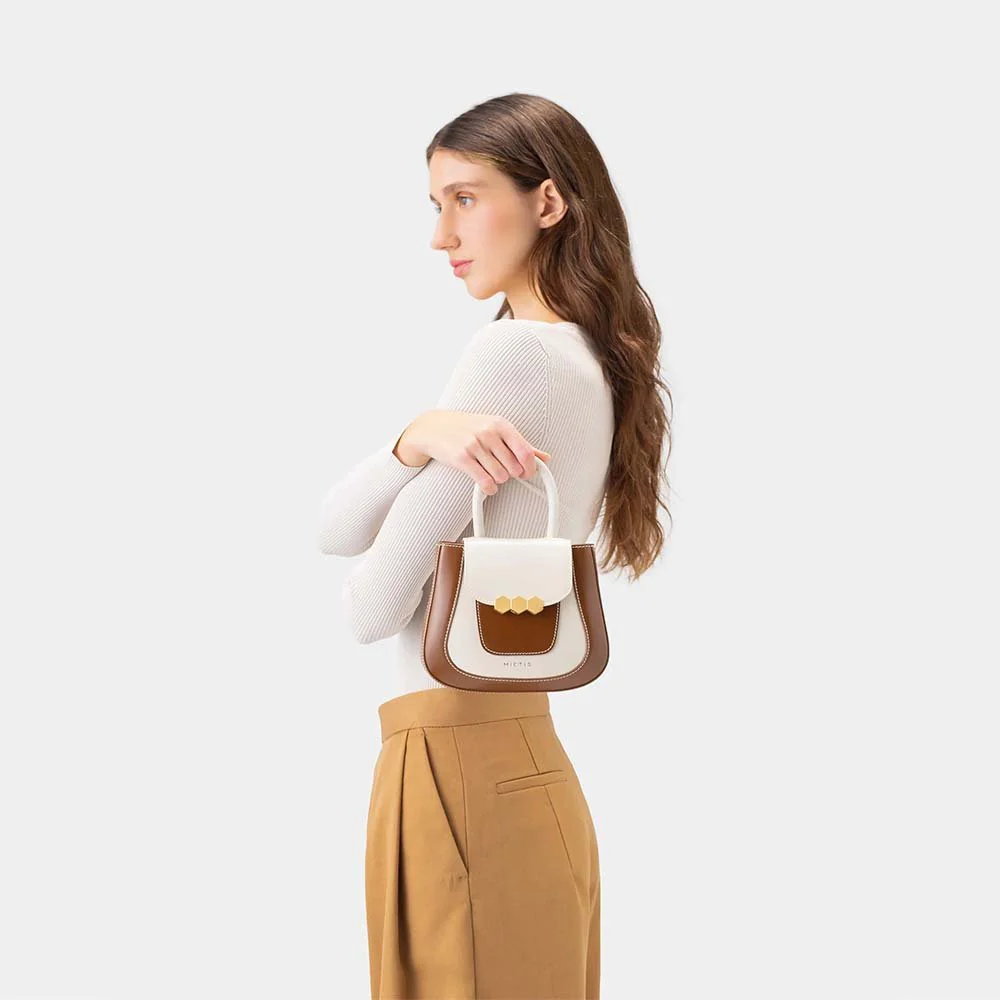 Mini Jill Bag - White and Tan - Image 2