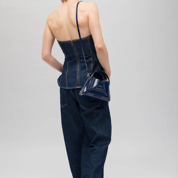 Mini Sera Tote Bag - Patent Navy - Image 4