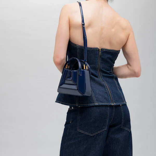 Mini Sera Tote Bag - Patent Navy - Image 7
