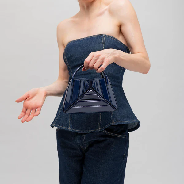 Mini Sera Tote Bag - Patent Navy - Image 8