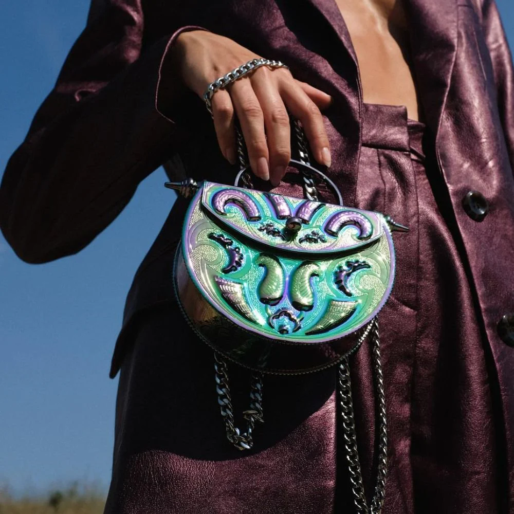 Palmette Oval Minaudiere Multicolour Bag - Image 2