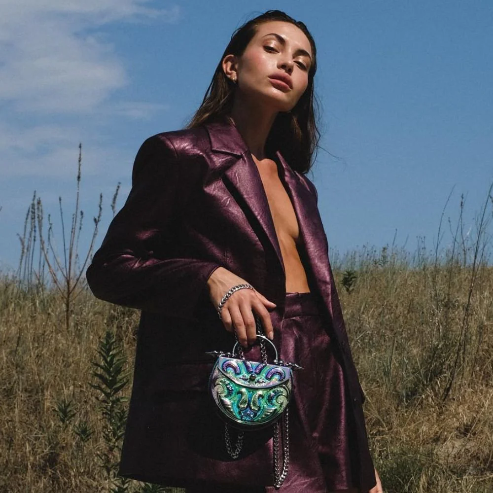 Palmette Oval Minaudiere Multicolour Bag - Image 4