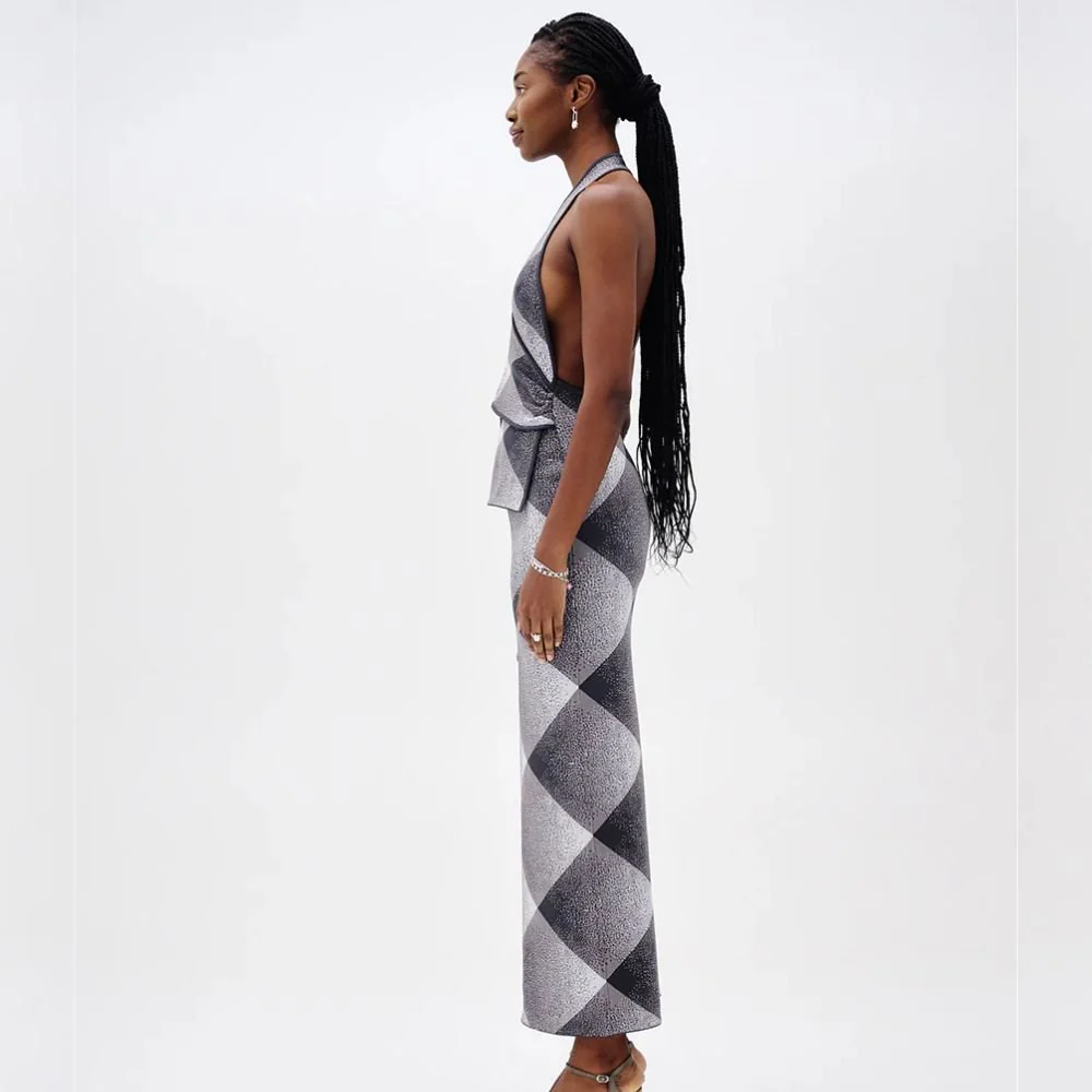 Kiwi Halterneck Wrap Dress - Charcoal Grey - Image 4