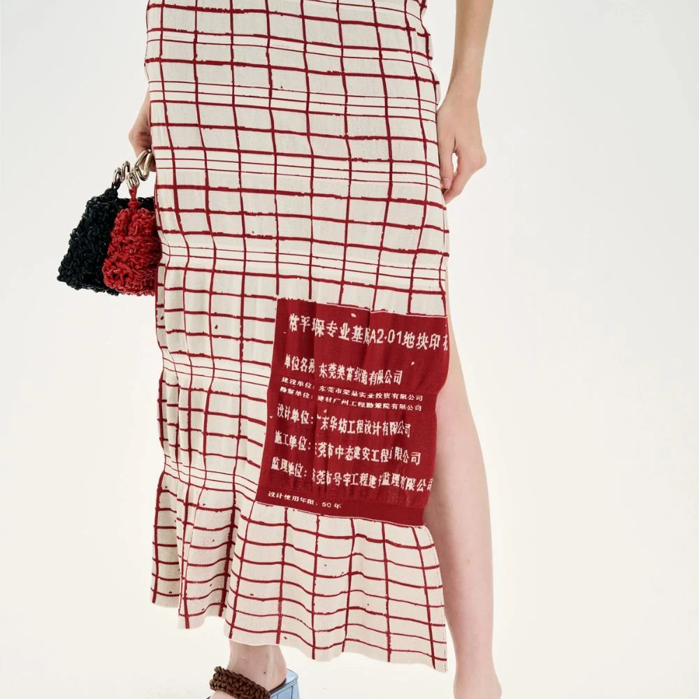 Ume Plaid Print Maxi Tank Dress - Balboa Cream - Image 4