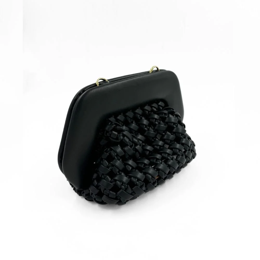 Gea Knots Vegan Fabric Black Bag - Image 2