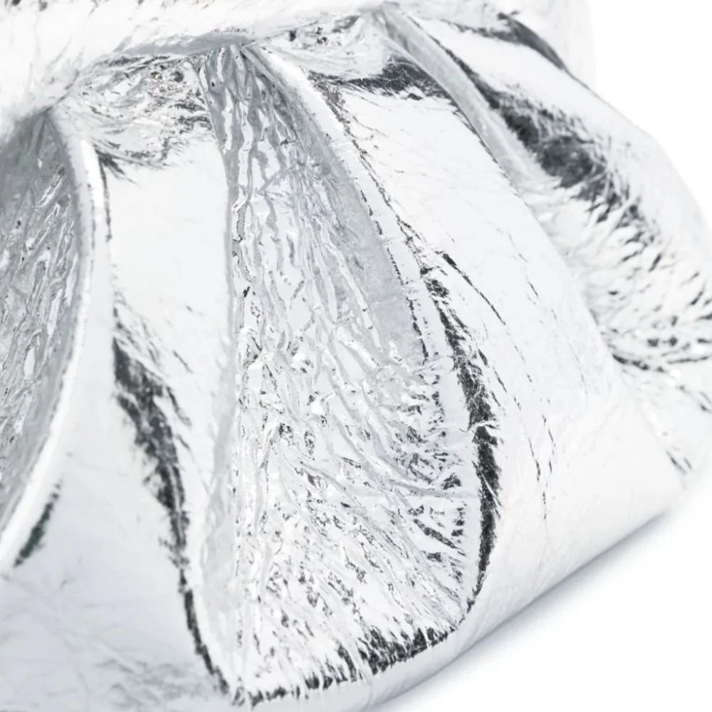 Tia Pineapple Fabric Silver Bag - Image 4