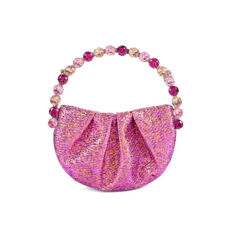 Micro Eternity Pink Jacquard Clutch
