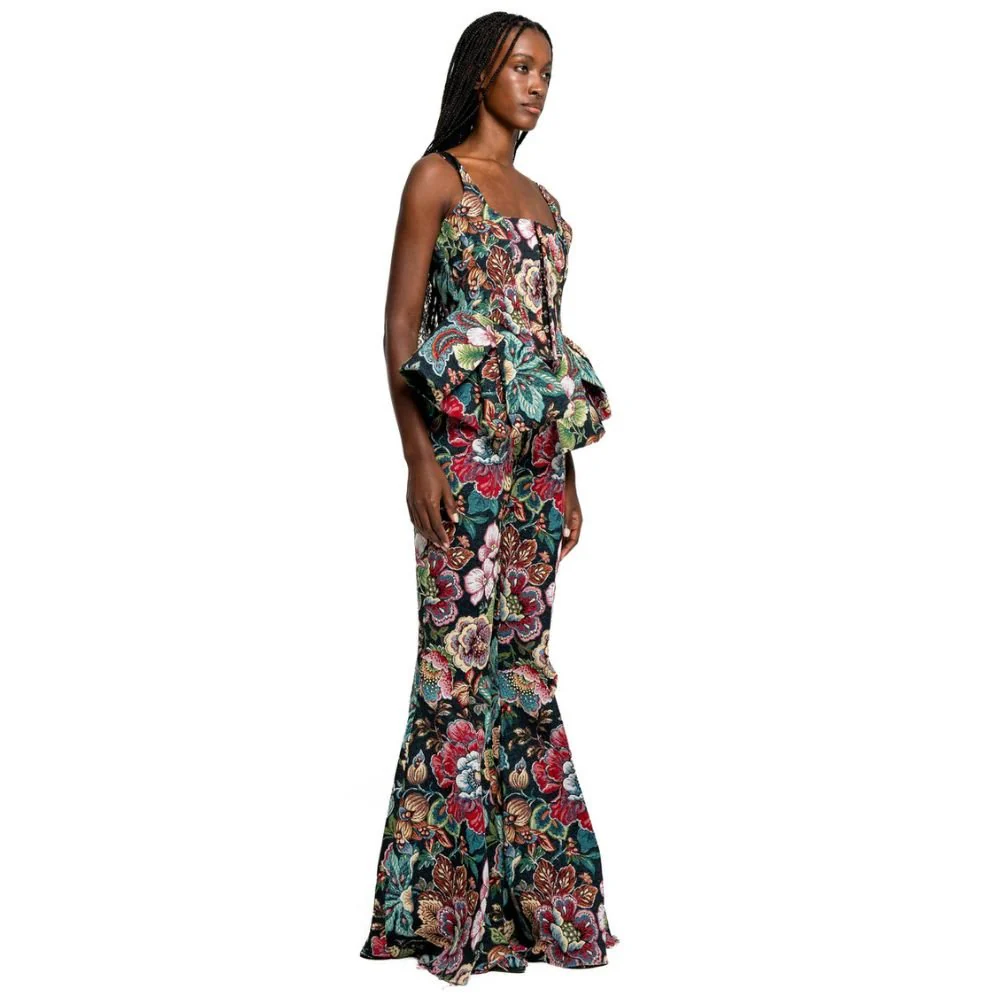Brocade Extreme Flare Trousers - Black - Image 4
