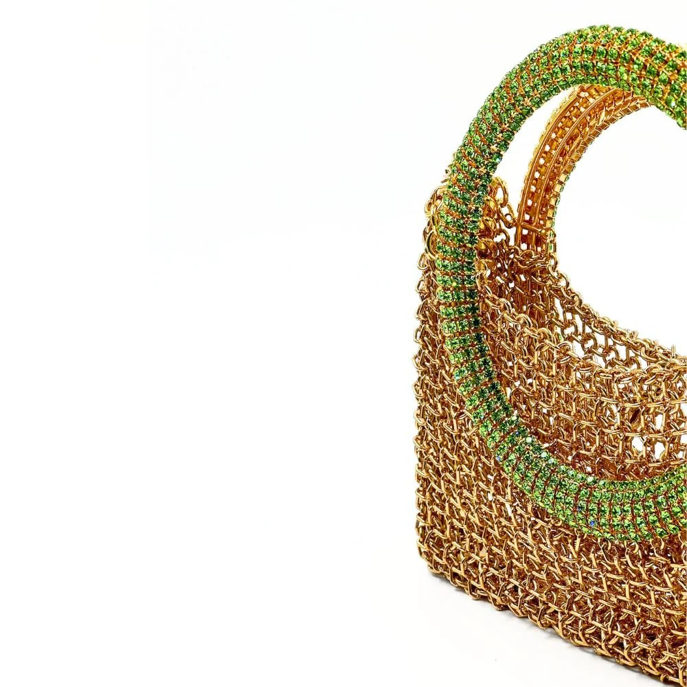 Luna Gold Bag With Green Peridot Handle - Image 4