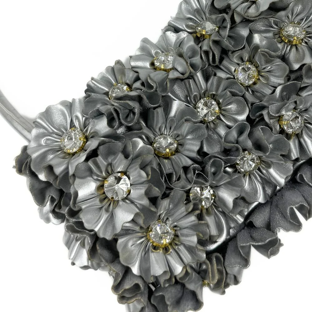 Baguette Fleurs D'Ete Bag - Silver - Image 2