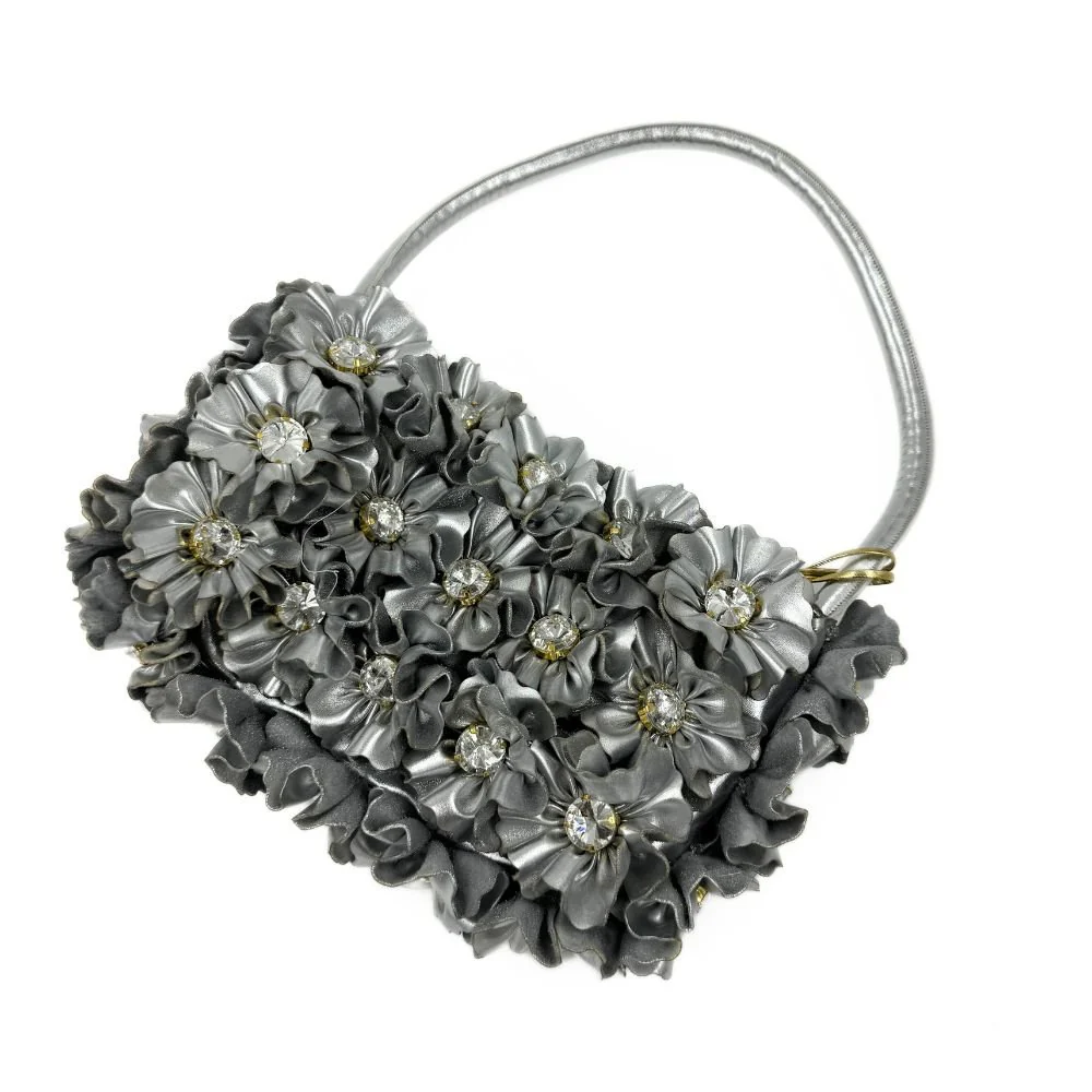 Baguette Fleurs D'Ete Bag - Silver - Image 3