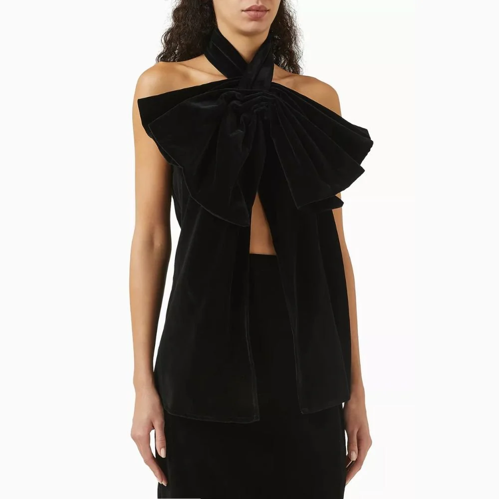Duchesse Black Velvet Top - Image 5
