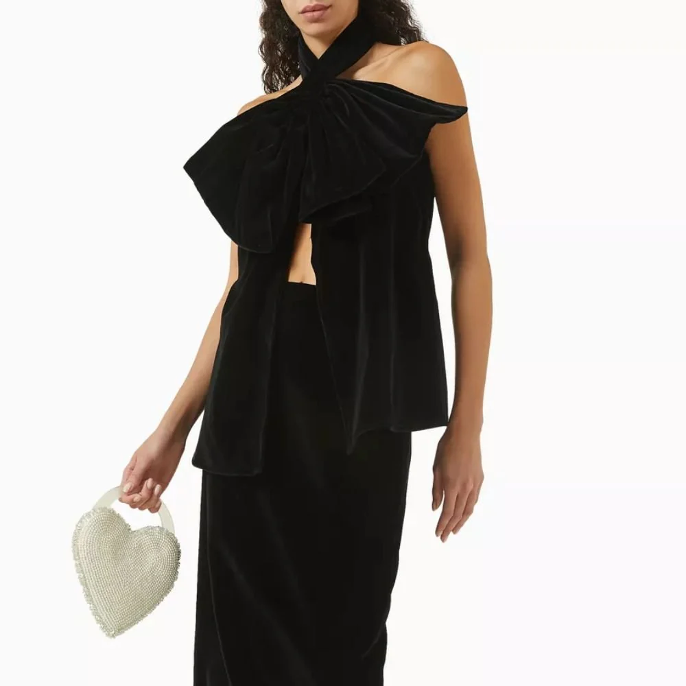 Duchesse Black Velvet Top - Image 6